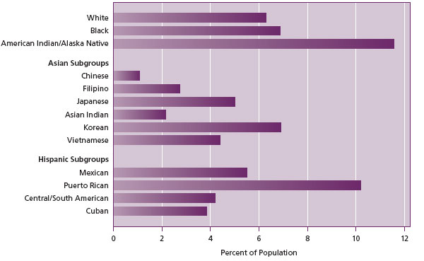 Figure 3. Ethnic distribution of drug use in the USA